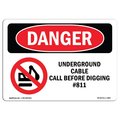 Signmission OSHA, Underground Cable Call Before Digging #811, 10in X 7in Rigid Plastic, OS-DS-P-710-L-1800 OS-DS-P-710-L-1800